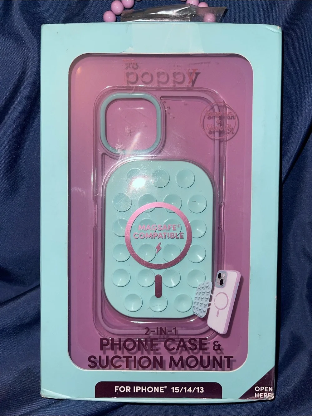 2-in-1 MagSafe-Compatible Phone Case & Suction Mount - Mint Pink